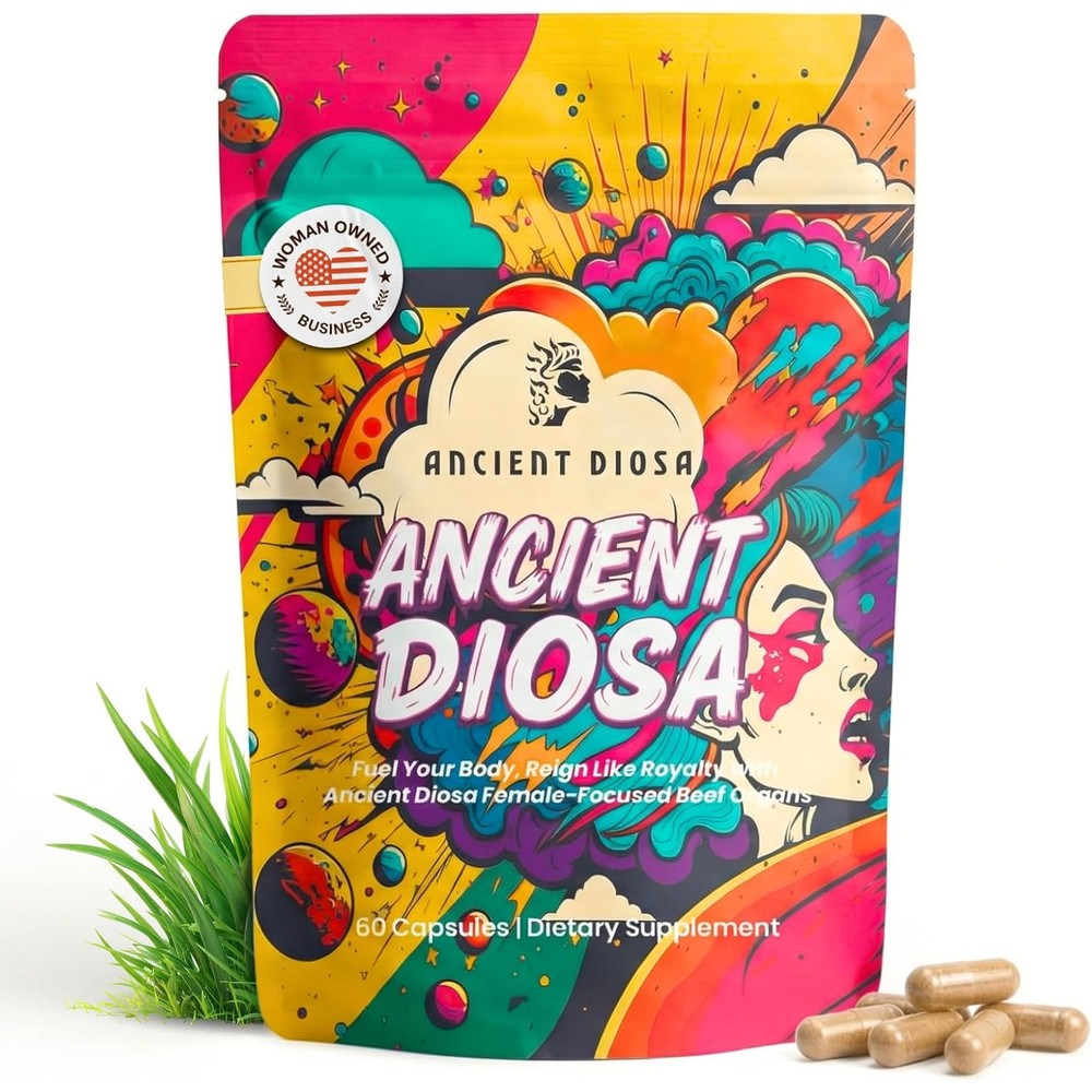 Ancient Diosa Grass Fed Beef Liver Female Focused Organ Supplement 60 Capsules front view pouch