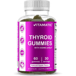 Vitamatic Vegan Thyroid Support Gummies 60 Count front view bottle showcasing apple flavor