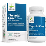 Terry Naturally Thyroid Care Plus 120 capsules front view bottle showing iodine and L tyrosine blend for thyroid support