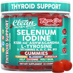 Clean Nutraceuticals ThyroGlow Thyroid Support Gummies front view bottle showing 60 count supplement