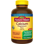Nature Made Calcium Magnesium Zinc front view packaging showing three hundred dietary supplement tablets