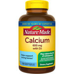 Nature Made Calcium 600mg with Vitamin D3 front view bottle for bone health