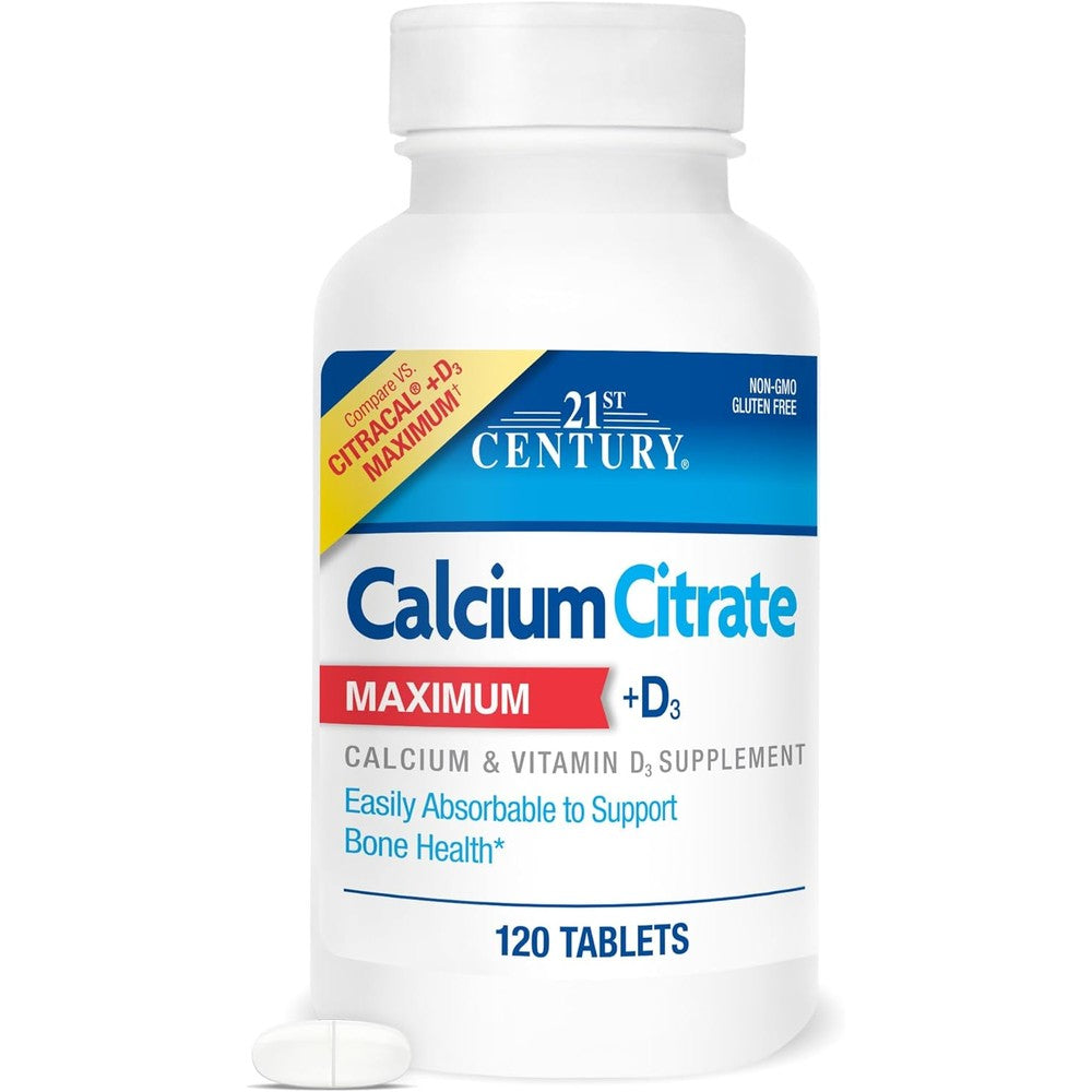 21st Century Calcium Citrate Plus Vitamin D3 Maximum bottle front view