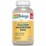 Solaray Calcium Magnesium Zinc supplement front view bottle.