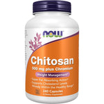 NOW Foods Chitosan 500 Milligrams Plus Chromium 240 Capsules front bottle view weight management supplement