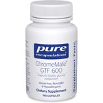 Pure Encapsulations ChromeMate GTF 600 180 capsules front view bottle showing chromium metabolism support supplement