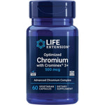 Life Extension Optimized Chromium 500mcg front bottle view for glucose metabolism.