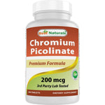 Best Naturals Chromium Picolinate 200 mcg 240 tablets front view bottle