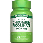 Nature's Truth Ultra Chromium Picolinate 1000 mcg 90 vegan tablets front bottle view