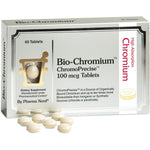 Pharma Nord Bio Chromium sixty tablets bottle front view for glucose metabolism support.