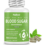 NuBest Blood Sugar Advanced Formula bottle front view for glucose metabolism support
