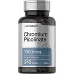 Horbaach chromium picolinate 1000 mcg 240 vegetarian tablets front view bottle