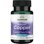 Swanson Copper Mineral Supplement 2mg 300 tablets front label view