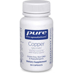 Pure Encapsulations Copper Glycinate 60 capsules front view showing original USA packaging