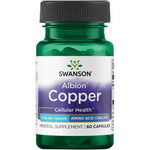 Swanson Albion Chelated Copper 2 mg 60 capsules front view bottle