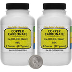 Eisen-Golden Laboratories copper carbonate powder front view of two space saver bottles