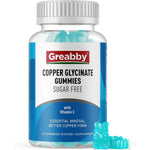 GREABBY Copper Glycinate Gummies 60 count front bottle view for immune system support.