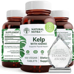 Natural Nutra Kelp Iodine tablets front bottle view for thyroid health