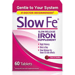 Slow Fe 45mg high potency iron supplement slow release 60 tablets front view box packaging