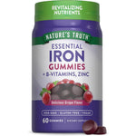 Nature's Truth Essential Iron Gummies sixty count front view bottle for daily wellness support