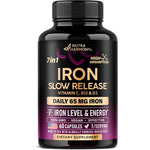 Nutraharmony Iron 65mg Ferrous Sulfate front view bottle for daily wellness