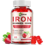 ZHPHK Iron Supplement Gummies front view bottle for daily energy boost