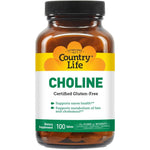 Country Life Choline 266mg bottle front view for nerve health