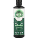 Nutiva Organic MCT Oil 16 Fluid Ounce front view bottle for keto diet supplement
