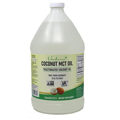 Verdana Coconut MCT Oil 1 Gallon – Food Grade for Keto Coffee, Unflavored Natural Oil Pulling Mouthwash, Massage, Aromatherapy – 100% from Coconut - Medium Chain Triglycerides – Non-GMO, Kosher