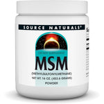 Source Naturals MSM Powder front view packaging container for joint support.