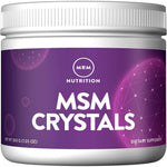 MRM Nutrition MSM Crystals front view container showing 200 servings of joint supplement powder.