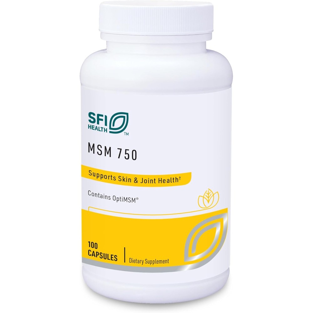 SFI Health MSM 750 Joint Comfort 100 Capsules front bottle view for joint health