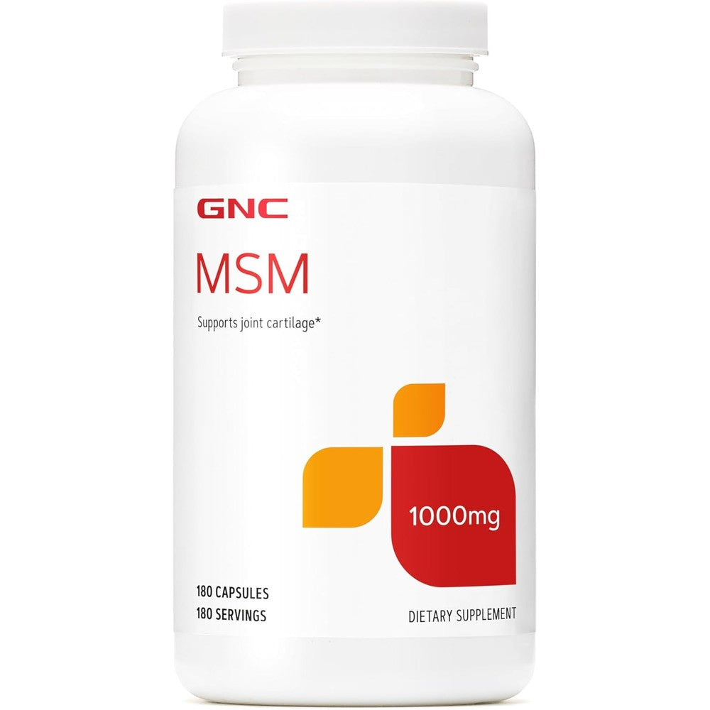 GNC MSM 1000mg Joint Health Supplement bottle front view showing capsule count
