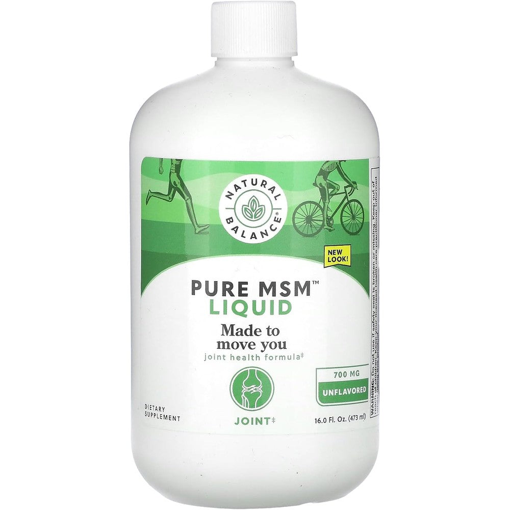Natural Balance Pure MSM Liquid joint supplement 16 Ounce bottle front view