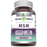Amazing Nutrition MSM 1000 mg 200 tablets front bottle view joint support supplement