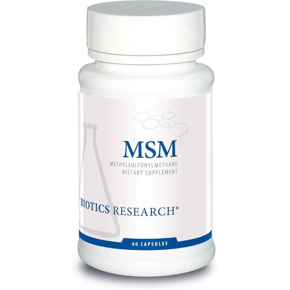 Biotics Research MSM 60 capsules front view joint mobility supplement