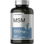 Horbaach MSM 1000mg 250 veggie capsules bottle front view for joint health