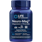 Life Extension Neuro-Mag Magnesium L-Threonate front view bottle of brain health supplement.