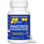 Natural Stacks MagTech Magnesium Complex 90 vegetarian capsules front bottle view for cognitive health.