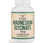 Double Wood Supplements Magnesium Glycinate 400mg front view bottle for high absorption sleep support