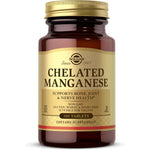 Solgar Chelated Manganese 100 Tablets front view bottle packaging
