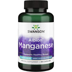 Swanson Albion Chelated Manganese 40mg 180 Capsules front view bottle