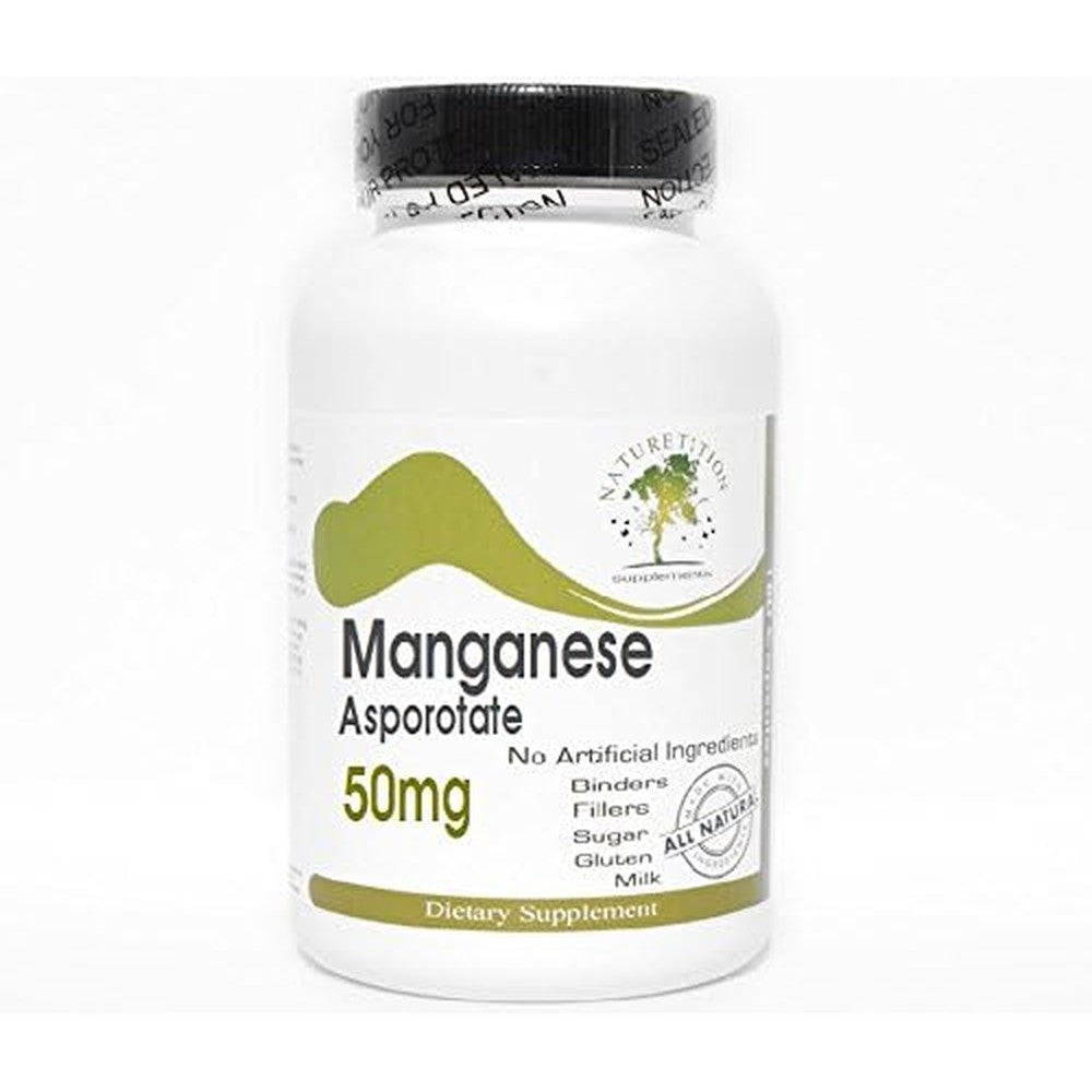 Naturetition Supplements Manganese Asporotate 50mg bottle front view