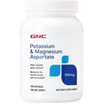 GNC Potassium and Magnesium Aspartate 120 capsules front view bottle authentic electrolyte supplement