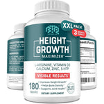 BIOTEQUELAB Height Growth Maximizer 180 Capsules front view showcasing premium bone health supplement packaging.