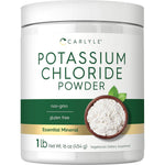 Carlyle Potassium Chloride Powder 454g jar front view showing packaging details.