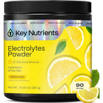 Key Nutrients Multivitamin Electrolytes Powder Refreshing Lemonade jar front view showing ninety servings label.