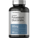 Horbäach Chelated Potassium Gluconate 595mg front view bottle for muscle health