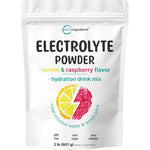 Micro Ingredients Electrolyte Powder Lemon Raspberry two pound pouch front view showcasing sugar free hydration benefits