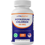 Vitamatic Potassium Chloride 99mg 250 tablets front bottle view